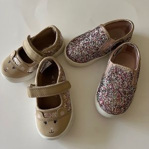 2 pairs Carter’s sneakers  Toddler Girls Size 4